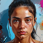 **

A vibrant, realistic digital painting of a portrait created using the overpainting technique. The artwork should have a blend of traditional brush strokes and modern digital tools, reflecting a balance between realism and artistic expression. The style should hint at the artwork being an NFT.

**