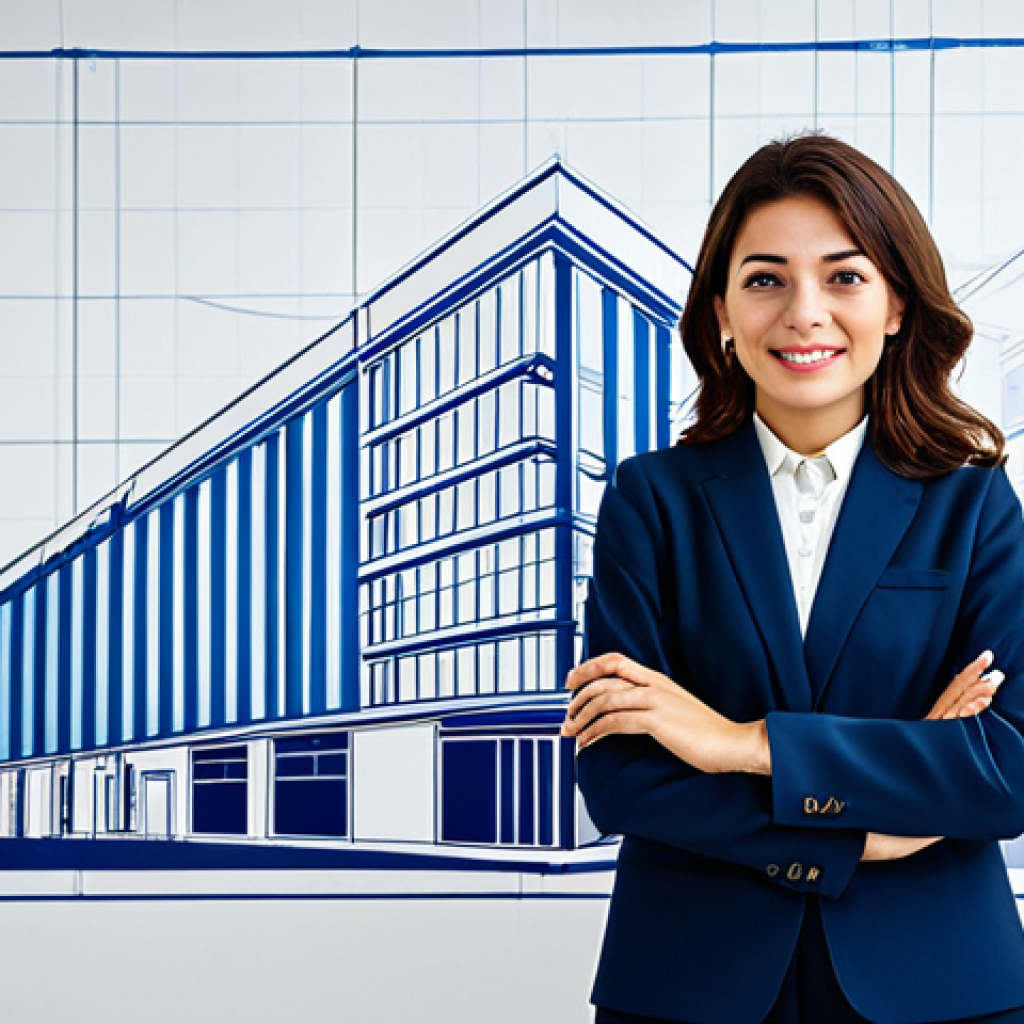 **

"A professional female architect in a stylish, yet modest, business casual outfit, standing in front of a modern building design blueprint in a bright, contemporary Istanbul office. Fully clothed, appropriate attire, safe for work, perfect anatomy, natural proportions, professional photography, high quality, family-friendly. Focus on a realistic and detailed architectural rendering style."

**